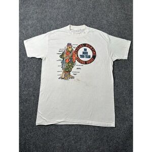 Mens Graphic Hunting Humor White T-Shirt Trail Lowen 1990s, Size XL